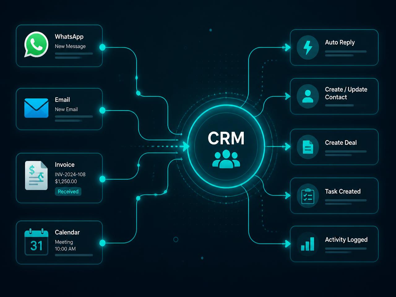 CRM otomasyon ve entegrasyon akışı