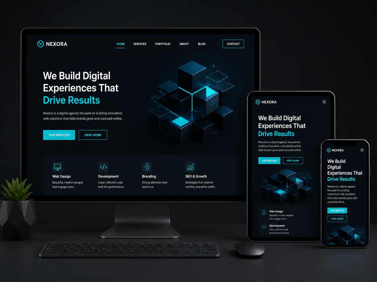 Masaüstü, tablet ve mobilde duyarlı web sitesi tasarımı
